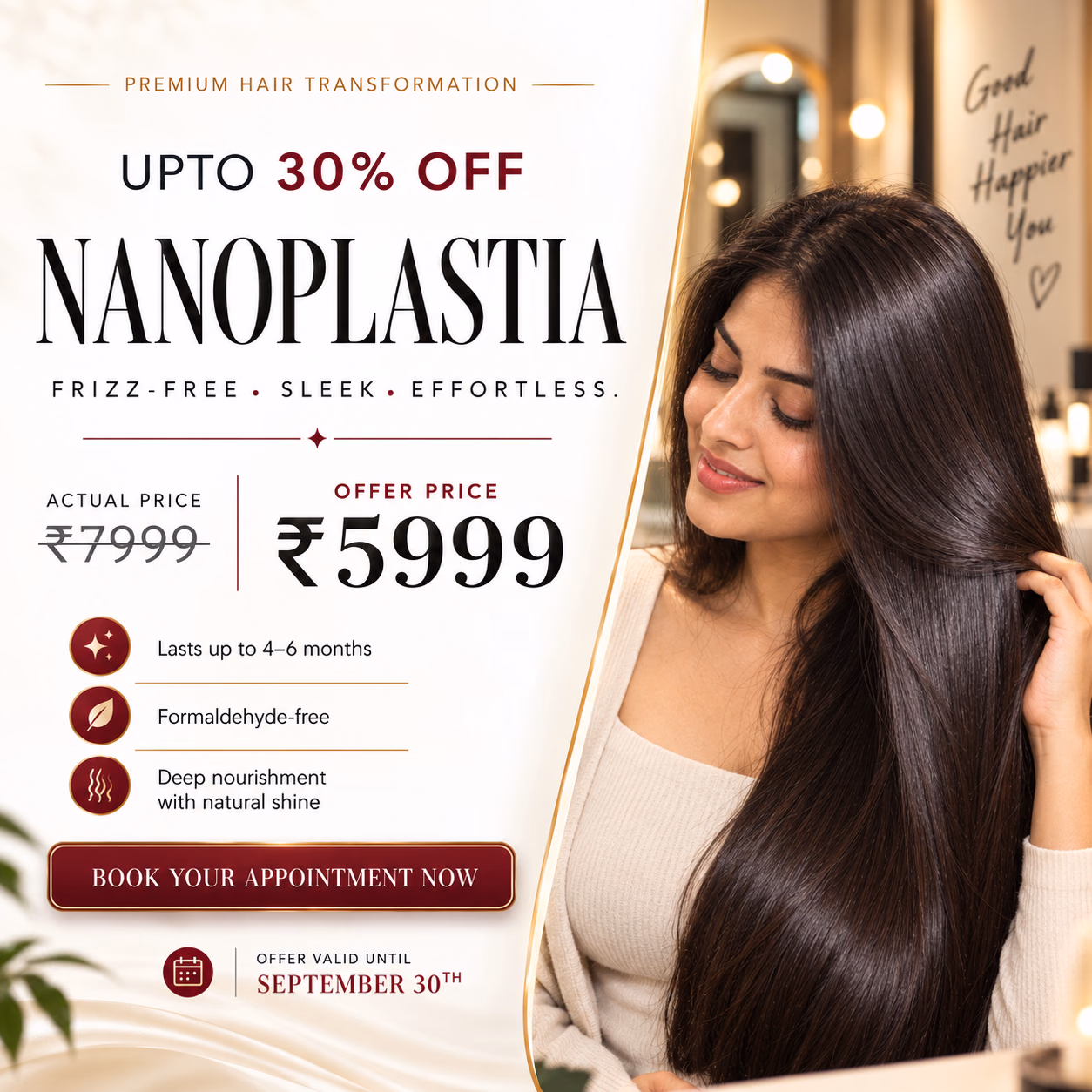 Nanoplastia Hair Treatment at Xing Premium Salon Bangalore